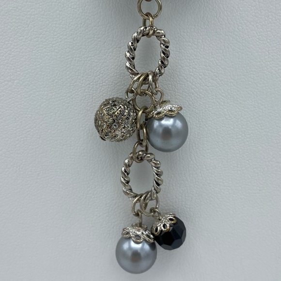 NEW Premier Designs Arabella Silver Plated Beaded Lariat Looking Ornate Necklace - Picture 11 of 15